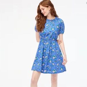 Jcrew Tie-back cotton poplin mini dress size 4 blue purple